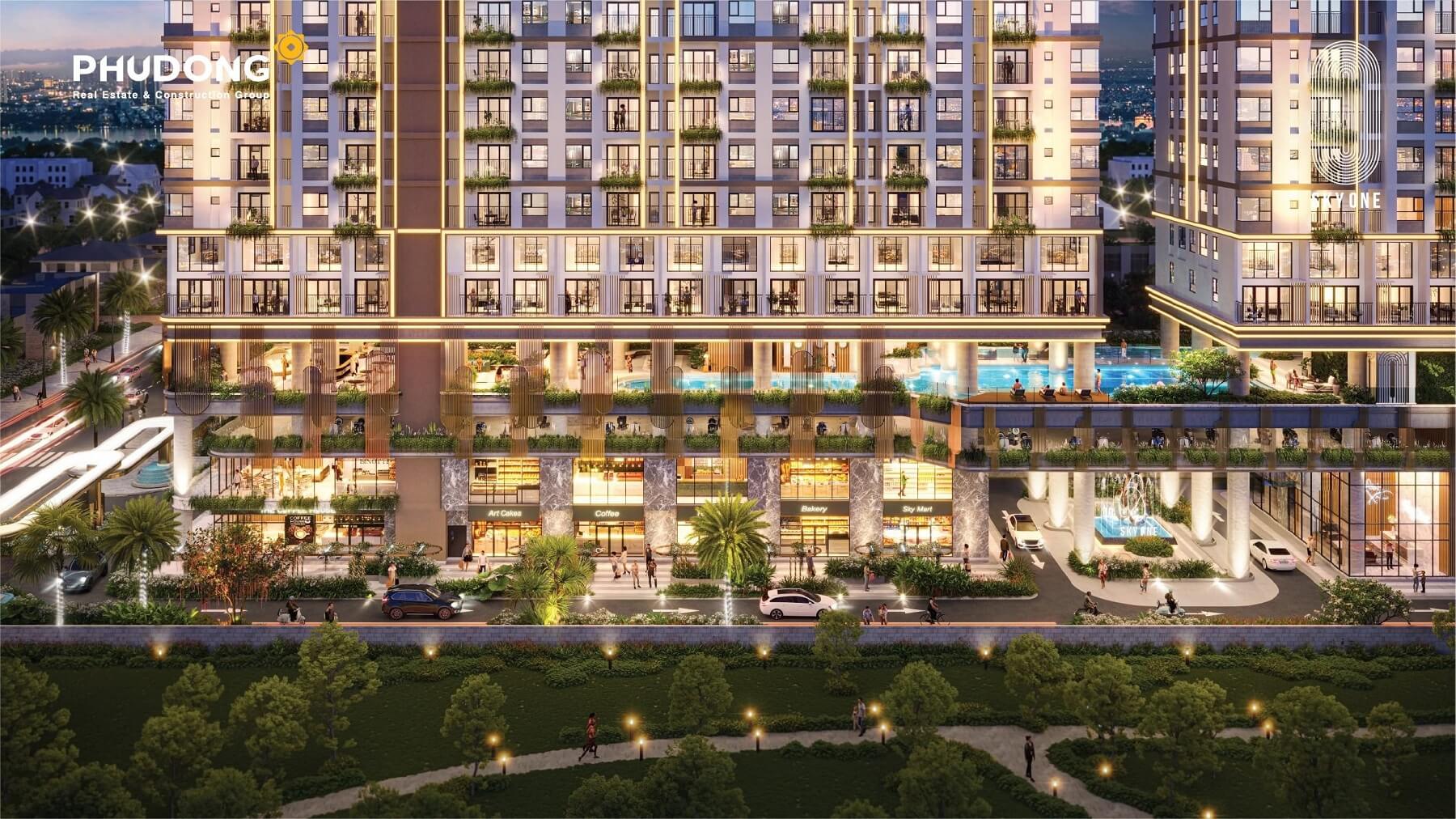 tiện ích khối đế TTTM phú đông skyone